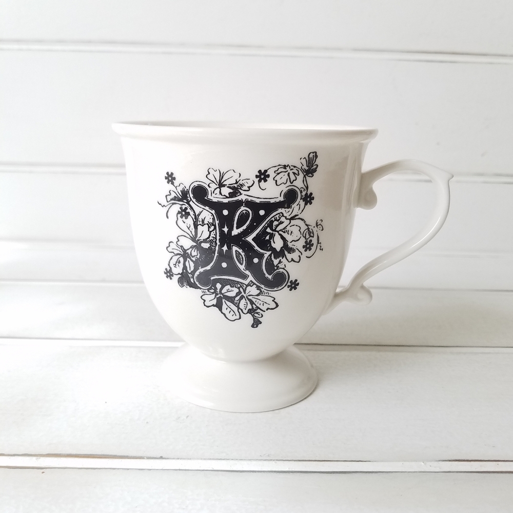Anthropologie MISSUS Monogram Initial "K" Mug Cup